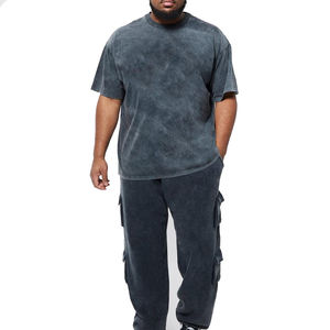 Camiseta de Hombre Estilo Urbano con Lavado Ácido, Ligera, de Algodón, Cuello Redondo, Manga Corta, Tela Suave, Aspecto Desgastado, Atuendo Casual de Verano - Product Image 1