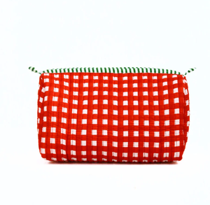 Hot Selling Highly Capacity Woman Portable Travel Work Quilted Floral Cotton Soft Toiletry Cosmetic Bag - Product Image 2