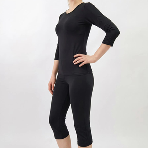 Breathable Knee-Length <b>Tracksuit</b> for Women – Solid Color Lightweight Sportswear Set for Training and Casual Wear - Product Image 2