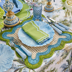 Handmade Floral Scalloped Rattan Placemat and Charger <b>Plates</b> From Vietnam Wholesale for Dining Table Set of <b>Mats</b> & Pads - Product Image 3