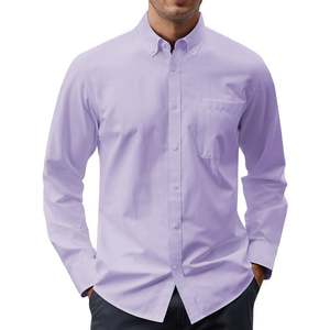OEM Custom Logo 100% Cotton Long Sleeve <b>Men's</b> <b>Dress</b> Shirts Casual/Formal Solid Shirts for <b>Men</b> Regular Oxford Tops with Pocket - Product Image 4