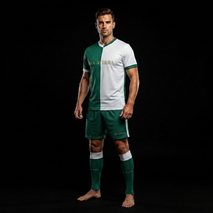 Custom Green <b>White</b> Soccer Jersey Shorts <b>Socks</b> Set Football Teamwear Sports Uniform Wholesale OEM Manufacturer Supplier Custom - Product Image 4