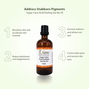 Sérum correcteur de taches brunes profondes à 70% d'acide de canne à sucre A.H.A, gel exfoliant anti-âge pour le visage et le corps, éclaircissant - Product Image 3