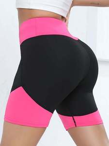 Shorts de yoga taille haute pour femme en tissu éponge, taille élastique, polyester/nylon, coupe décontractée, respirant, pour l'été et la détente - Product Image 5