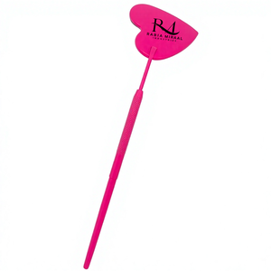 Nouveau produit : Miroir rose foncé avec revêtement poudré, en forme de cœur, pour extensions de cils et poignée diamantée - Product Image 1
