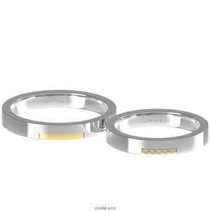 Anillos de Boda de Moissanita Clásicos de Alta Calidad en Oro Amarillo, Oro Rosa y Blanco, Juego de Anillos de Compromiso Glosbe - Product Image 2