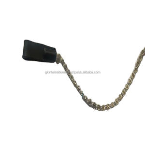 Cadena de plata personalizada y cristales transparentes, diamantes de imitación ostentosos de cristal, lazos cosidos de cuero hechos a mano, banda para cejas para caballos - Product Image 1