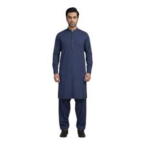 Ensemble de salwar kameez de luxe pour hommes, vêtements indiens et pakistanais, coton classique, tenue traditionnelle pour l'Aïd, vêtements de tous les jours - Product Image 1