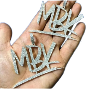 Colgante de Letra Personalizado de Moissanita, Plata de Ley 925, Estilo Hip Hop Iced Out, Collar con Nombre Personalizado, Colgante de Letra Personalizada - Product Image 1