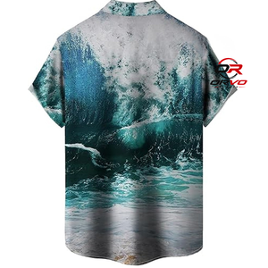 Chemise Hawaïenne Homme ORVO Sports Tricotée 100% Polyester 140g Manches Courtes Col Rabattu Imprimé Numérique Motif Perroquet Décontractée Été - Product Image 2