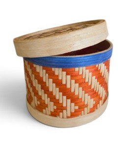 Boîte de rangement en bambou tissée à la main avec couvercle |   Organisateur décoratif, boîte à bijoux et à cadeaux - Product Image 1