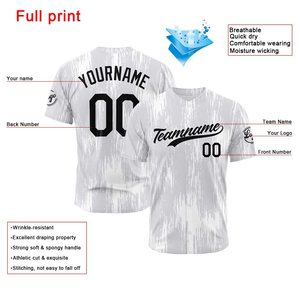 Maillot de baseball personnalisé pour homme, sublimé, dégradé blanc-gris, manches courtes, anti-humidité, coupe classique, impression du nom de l'équipe - Product Image 3