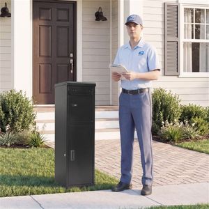 Boîte aux lettres en acier galvanisé à double compartiment avec serrure à code et à clé pour la livraison de colis à usage extérieur - Product Image 2