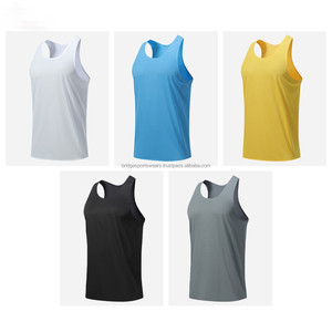 Camiseta Interior para Hombre, Negra, Sin Mangas, Poliéster/Algodón, Color Sólido, Transpirable, Corte Regular - Product Image 6
