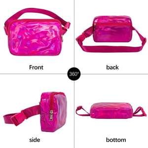 Bolso de Cintura Personalizado de Moda, PU con Brillantina, Poliéster, Diseño Floral, Unisex, Ecológico, Impermeable, Holográfico, Bandolera, para Correr - Product Image 5
