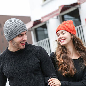 High Quality Cuffed Women Knit <b>Hat</b> Unisex Acrylic Knitted Beanie Custom Winter <b>Hat</b> Custom Logo Knit Cap Soft Thermal Headwear - Product Image 2