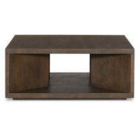 Table basse moderne en bois de manguier massif, style bloc, pour salon, bureau à domicile, finition marron, table durable