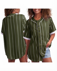 Maillot de baseball personnalisable pour femme 100 % polyester à manches courtes, options de broderie par transfert thermique pour nom et numéros d'équipe personnalisés - Product Image 1