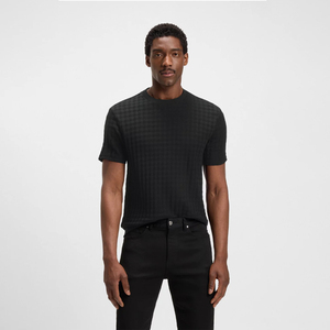 T-shirt Homme Personnalisé Haut de Gamme 100% Coton Tricoté Formel Oversize Uni Écologique Impression DTG Coupe Boxy Vente en Gros - Product Image 1