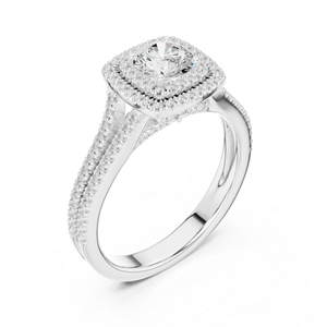 แหวนทองคำขาว 14K ประดับเพชรทรงกลมเพาะเลี้ยงในห้องปฏิบัติการสำหรับผู้หญิง สวมใส่ในงานปาร์ตี้ |   เพชรที่เพิ่งเพาะเลี้ยง - Product Image 6