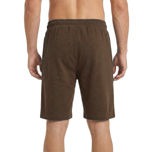 Shorts de sport décontractés pour hommes avec logo personnalisé, en mélange de coton éponge, respirants, avec fermeture éclair et cordon de serrage, pour la course à pied, la gym et les activités sportives. - Product Image 5