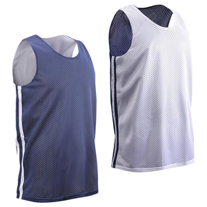 Débardeur de basketball unisexe réversible blanc et noir sans manches, respirant, anti-humidité, en polyester, coupe régulière pour adulte, style maille - Product Image 5