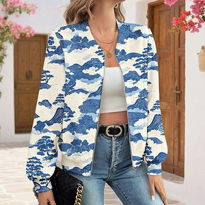Blouson Bomber Femme Nouvelle Tendance – Manteau Décontracté Vintage Boutonné en Tissu Tissé pour un Style Quotidien Tendance et Confortable - Product Image 6