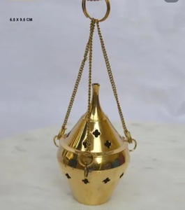 Brûleur d'encens mural en métal style Degchi, or rose, pour encens Loban Dhoop Dani, porte-bougie chauffe-plat pour la décoration de la maison, du bureau et du yoga - Product Image 6