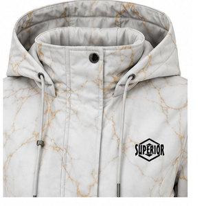 Manteau parka élégant pour femme avec capuche, silhouette longue, coupe respirante et coupe-vent pour un usage décontracté - Product Image 3