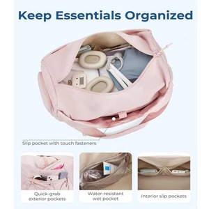 Women's Lightweight Casual Duffel Gym <b>Bag</b> Wet Pocket Shoe Compartment Workout Yoga Tote Portable Weekender <b>Bag</b> Made Polyester - Product Image 5
