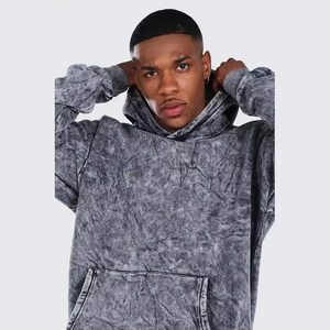 Sudadera con Capucha y Cremallera Extra Grande para Hombre, Color Sólido, Felpa, Informal, Tejida, para Otoño - Product Image 2
