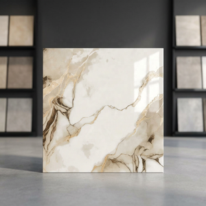 Azulejos de baño de cerámica pulida blanca de 40x40cm, azulejos de estacionamiento de porcelana resistentes para exteriores antideslizantes de 400x400mm, diseños de pisos - Product Image 4