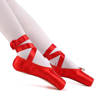 Zapatos de Ballet Plegables Desechables Rojos de Primera Calidad, OEM al por Mayor para Mujer, Nuevo Modelo, Zapatos de Baile Clásicos de Cuero para Mujer