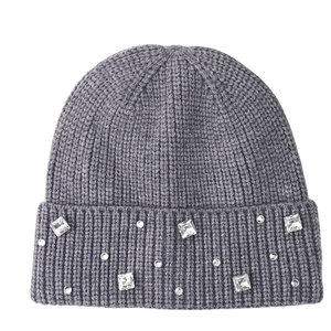 Wholesale Price Factory Made Rhinestones <b>Beanie</b> Hat Winter Knit Cap Soft Warm Stretch Fit Custom Logo OEM ODM Manufacturer - Product Image 4