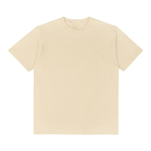 Camiseta de Cuello Redondo de Algodón Puro Teñido, de Color Sólido, con Logotipo Personalizado OEM, de Hombros Caídos, Gruesa, Transpirable, para Hombre y Mujer - Product Image 3