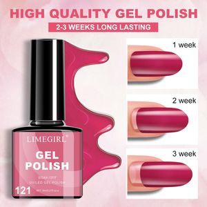 LIMEGIRL 40 pièces/ensemble 8ML Vernis à ongles gel UV rouge pailleté semi-permanent pour débutants Kit de manucure - Product Image 3