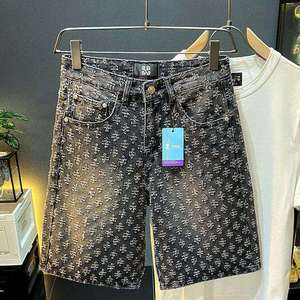 Shorts de mezclilla de diseñador 2025: Estilo recto, moderno y casual con efecto desgastado para el verano - Product Image 2