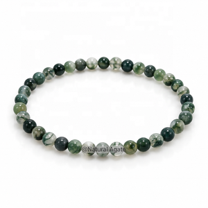 Pulsera de Hematita Natural de 4mm al por Mayor – Pulsera Elástica de Hematita Gris Metálica Pulida con Cuentas Redondas - Product Image 4