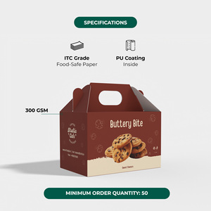 Caja de Embalaje con Adhesivo de Vinilo Impermeable Impreso Personalizado, con Asa de Transporte, para Regalos y Uso Comercial - Product Image 3