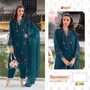 Lujo hecho a mano Organza bordado Shalwar Kameez y Dupatta festivo Eid desgaste para fiestas de invierno - Product Image 2