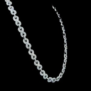 Collier chaîne en moissanite diamantée, best-seller, avec pendentif étincelant, bijoux pour hommes et femmes, en vente - Product Image 3