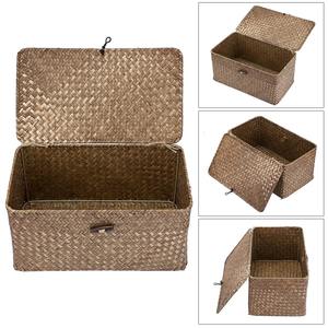 Cesta decorativa de mimbre con tapa, cesta de almacenamiento hecha a mano, venta al por mayor, ecológica, hecha en Vietnam - Product Image 3