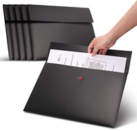Carpeta de Archivo de Polipropileno, Funda para Documentos, Sobre de Plástico, Organizador de Cartas y Documentos Planos con Cierre de Botón a Presión, Tamaño Carta A4