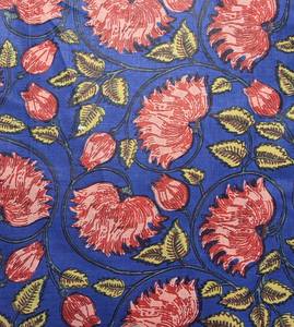 Tela de algodón floral con estampado de flores amarillas, azules y rojas por yarda, suave y ligera, de 43 pulgadas de ancho, para vestidos de niños y mujeres, y para coser. - Product Image 5