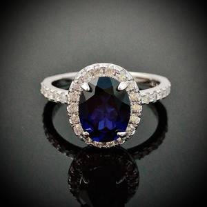 Bague en argent sterling saphir bleu étoilé pour fiançailles, promesse, mariage, anniversaire, cadeau pierre de naissance de septembre - Product Image 6