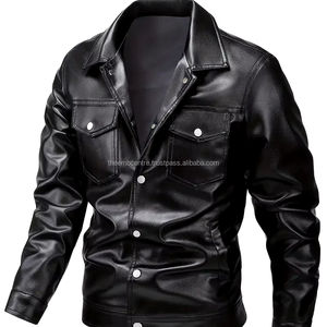 OEM Service Custom Made Logo Hombres Chaqueta de cuero genuino Uso de invierno Cremallera Hombres Chaqueta de cuero de moda para hombres - Product Image 1