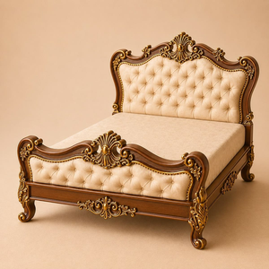 Cadre victorien en noyer foncé avec des sculptures ajourées et des poteaux décorés d'ornements, disponible à prix de gros - Product Image 6