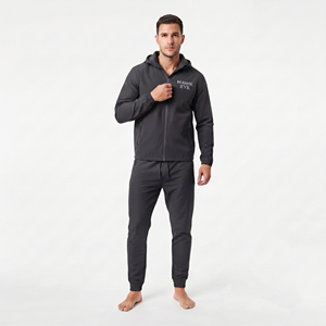 Men's Nylon Polyester Tracksuit Set Full Zip Hoodie Hooded <b>Jacket</b> Jogger Pants Custom <b>Reflective</b> Logo Athletic Sportswear - Product Image 5