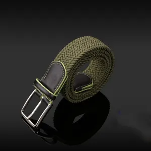Ceinture élastique tressée en maille pour hommes, femmes et juniors, réglable, sans trous, extensible, décontractée, ceinture de golf, logo personnalisé en relief, marques - Product Image 4