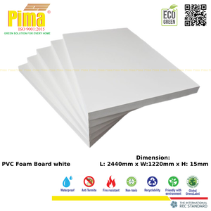 Eco-friendly <b>PVC</b> WPC Foam Board <b>Sheet</b> 15mm Thick 0.6 G/cm3 Density White Forex Boards for Furniture Making for Interior Design - Product Image 2
